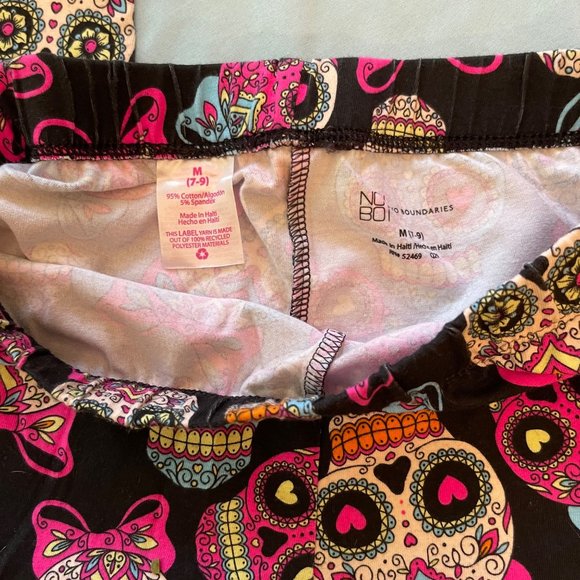 No Boundaries Girls Youth Leggings ( 7-9) Sugar Skulls - Picture 3 of 4
